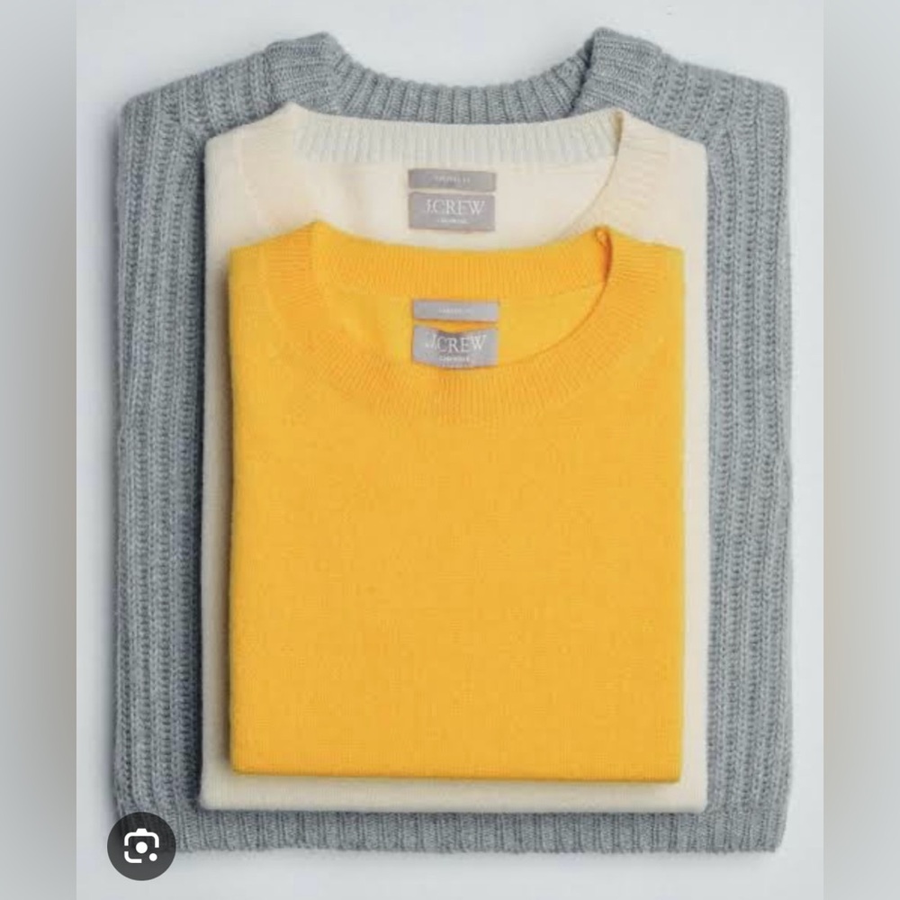 J. Crew cashmere mustard crew neck sweater